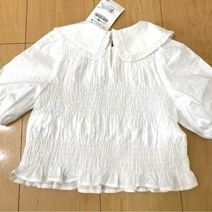 Zara White Ruffled Blouse with Collar Size 4-5 Years
